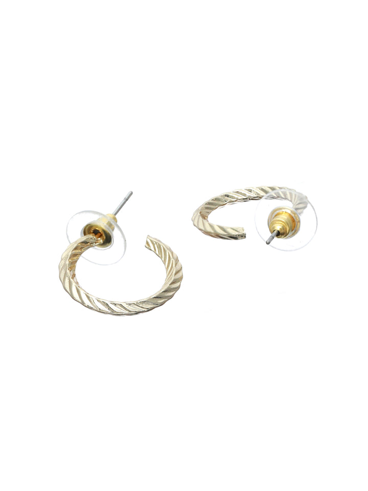 Prita Patterned Gold Plated Mini Hoops