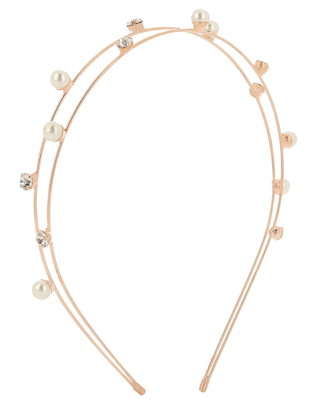 Designer Pearl And Stone Studded Two Layer Latest Hairband/Hair Accessories For Women And Girls