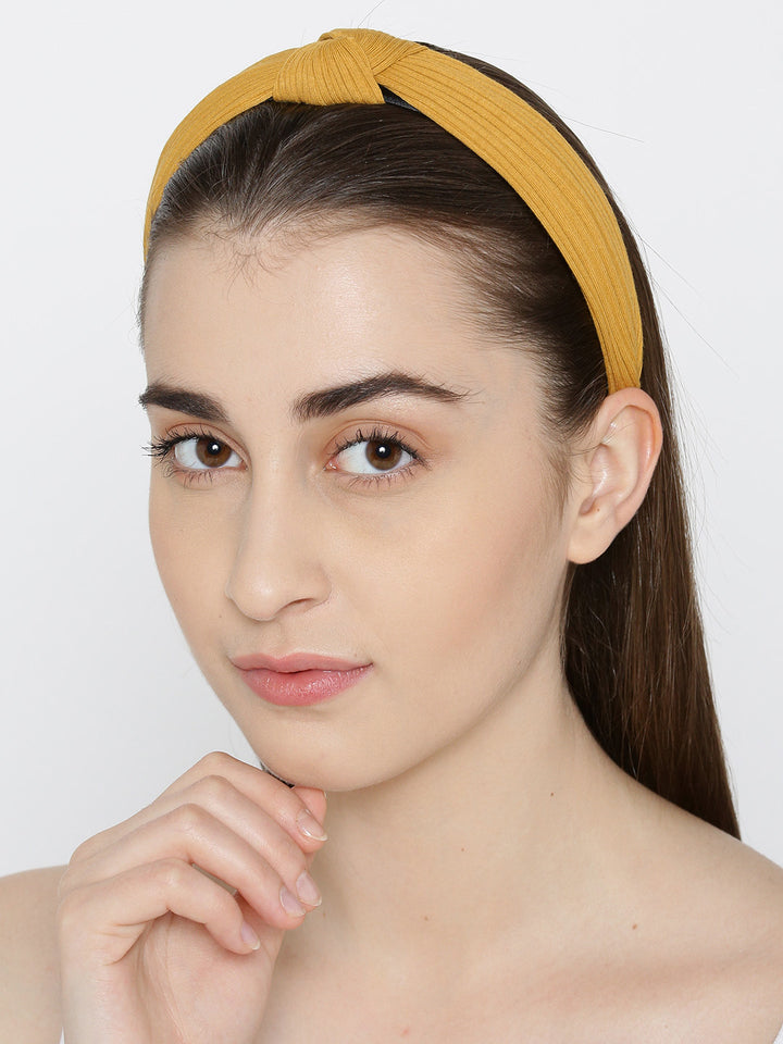 Cross Knot Design Yellow Colour Hairband