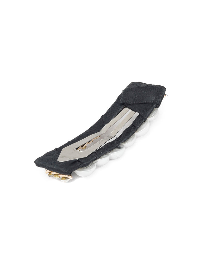 Stones Pearls Rectangle Hair Pin