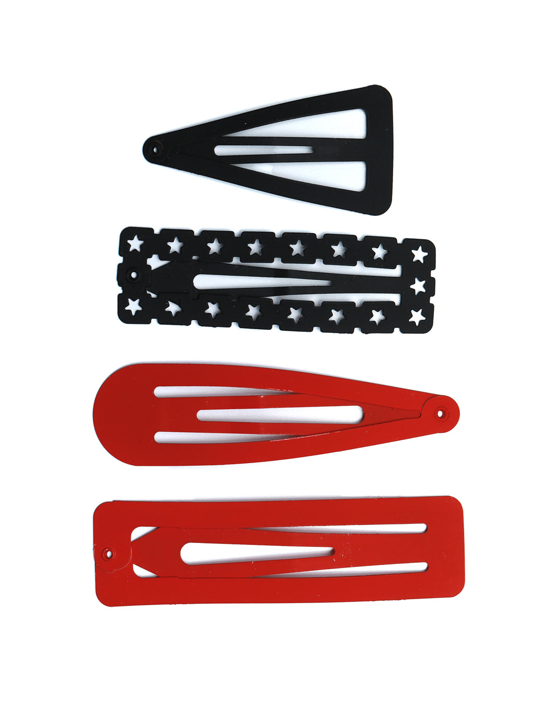 Black & Red Tic Tac Hair Pins Set of 4