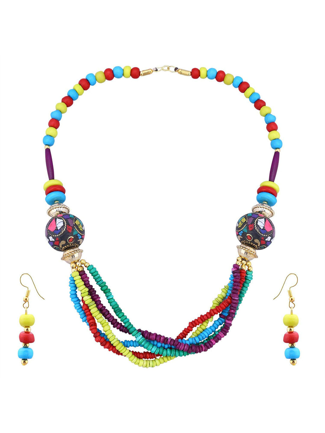 Multi-Color Beaded Pendant Set