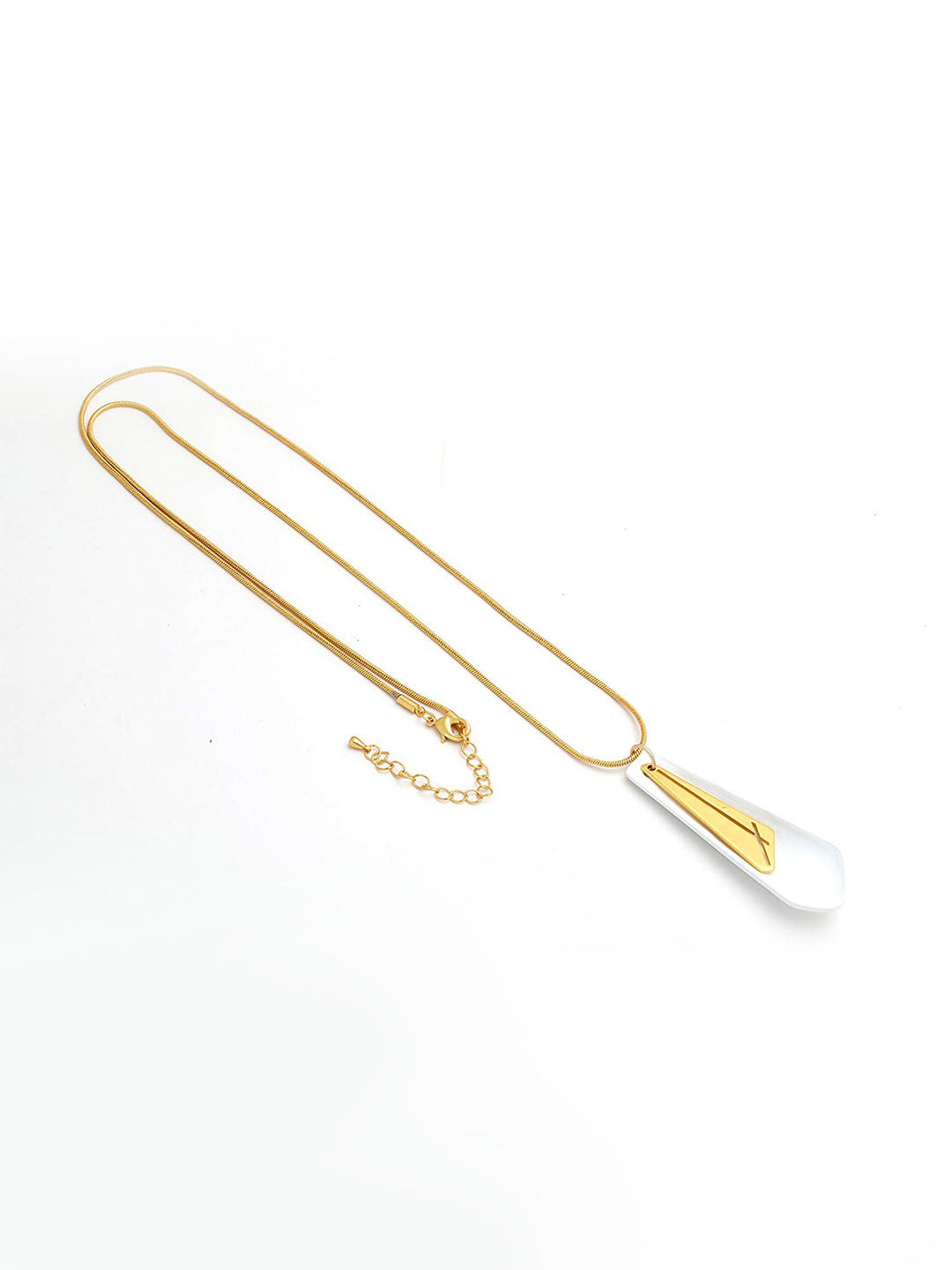 White Gold Plated Geometric Pendant