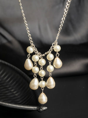 Classic Pearl Drop Silver Necklace