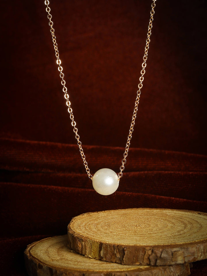 Rose Gold Plated Pearl Necklace