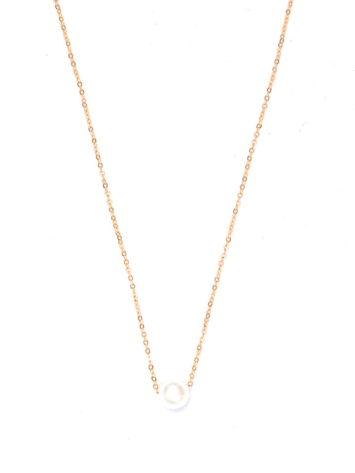 Rose Gold Plated Pearl Necklace