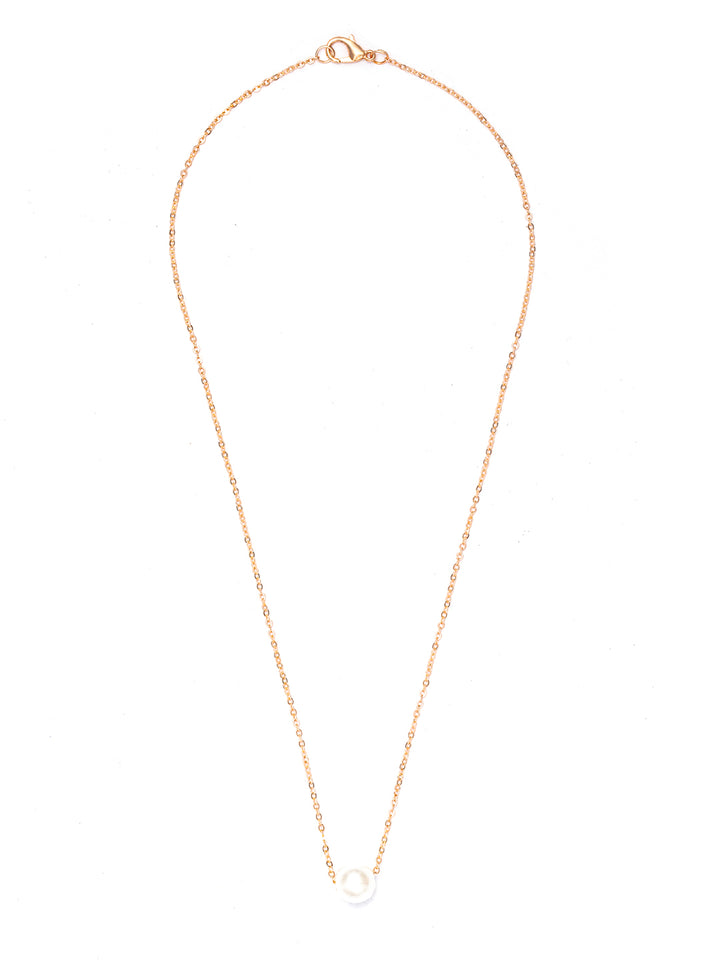 Rose Gold Plated Pearl Necklace