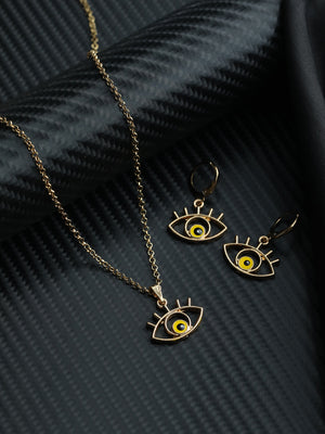 Prita Evil Eye Rose Gold Jewellery Set