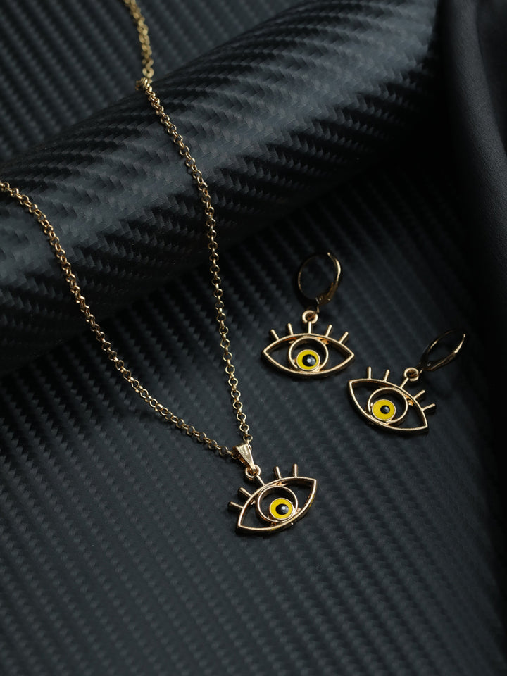 Prita Evil Eye Rose Gold Jewellery Set