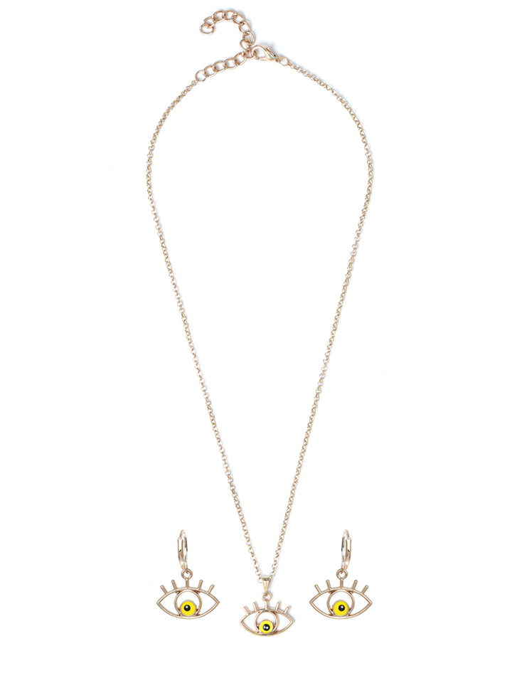 Prita Evil Eye Rose Gold Jewellery Set