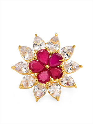 Designer Ruby American Diamond Ring