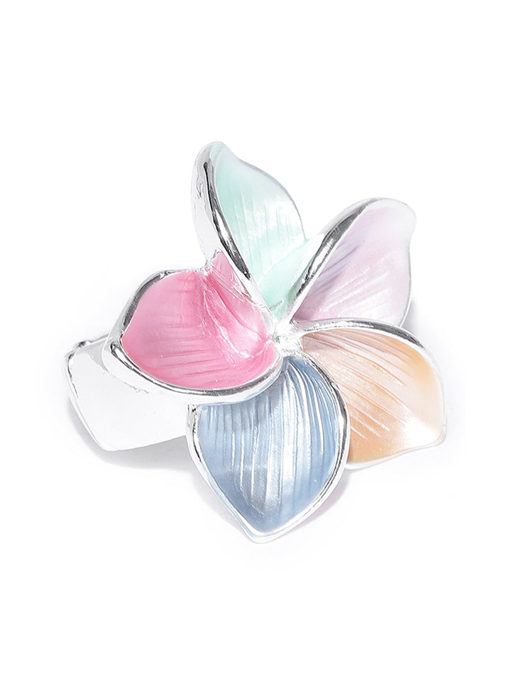 Floral Multicolour Enamel Ring For Women & Girls