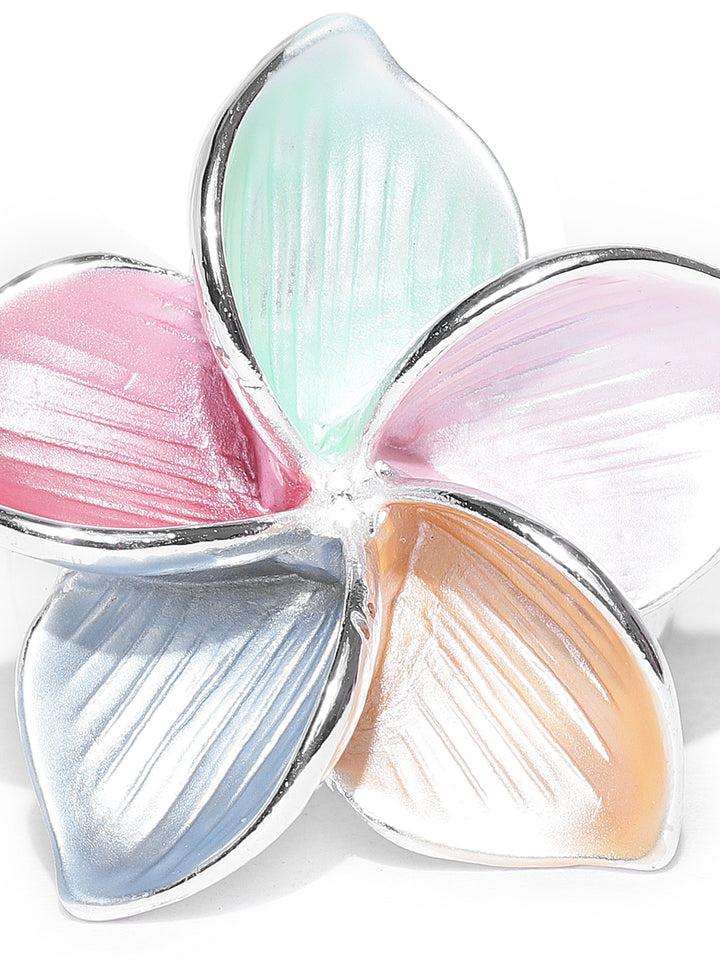 Floral Multicolour Enamel Ring For Women & Girls