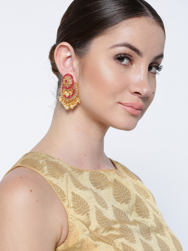 Partywear Crystal Chandbali Earrings