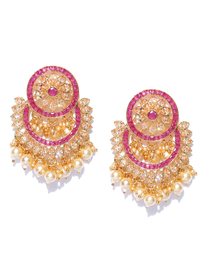Partywear Crystal Chandbali Earrings
