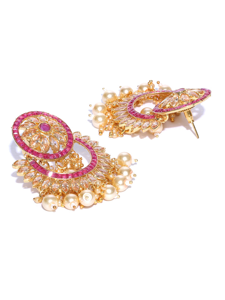 Partywear Crystal Chandbali Earrings
