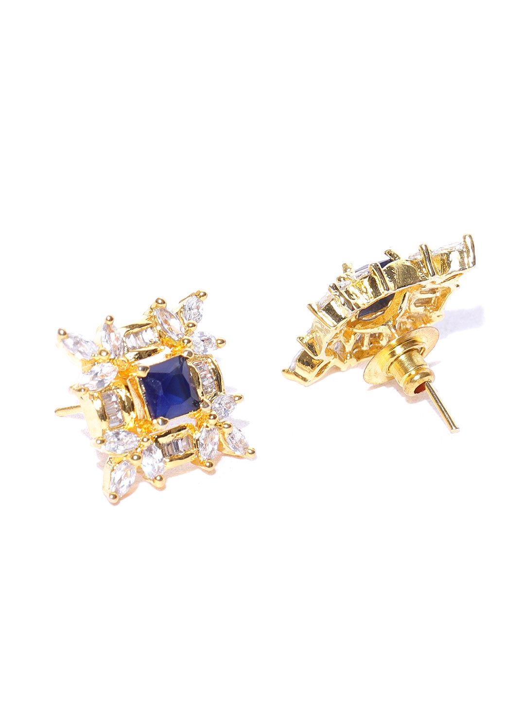 Classic Gold Plated American Diamond Stud Earring For Women And Girls