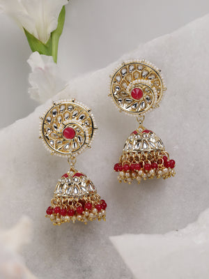 Kundan and Ruby Studded Earrings