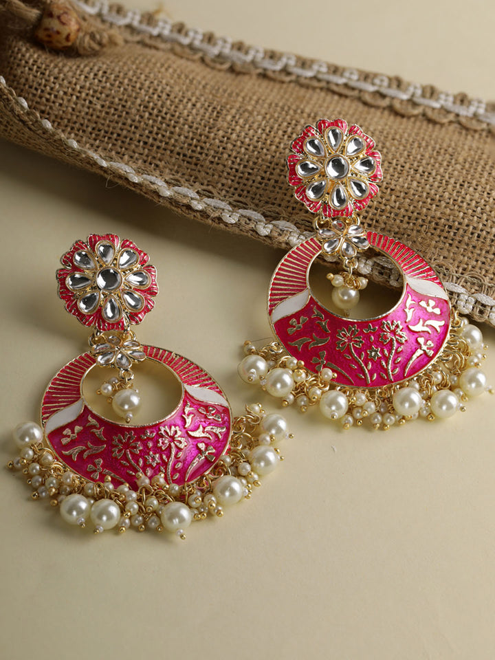 Kundan Studded Beaded Drop Earring