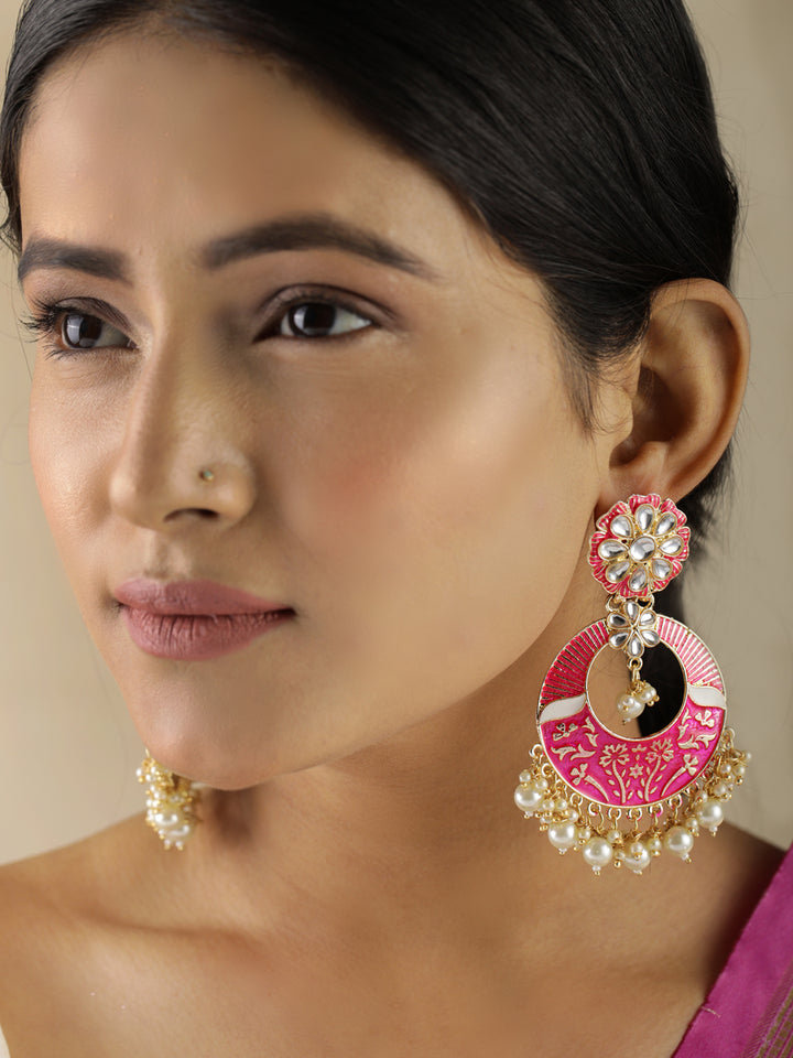 Kundan Studded Beaded Drop Earring