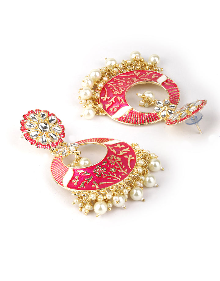 Kundan Studded Beaded Drop Earring