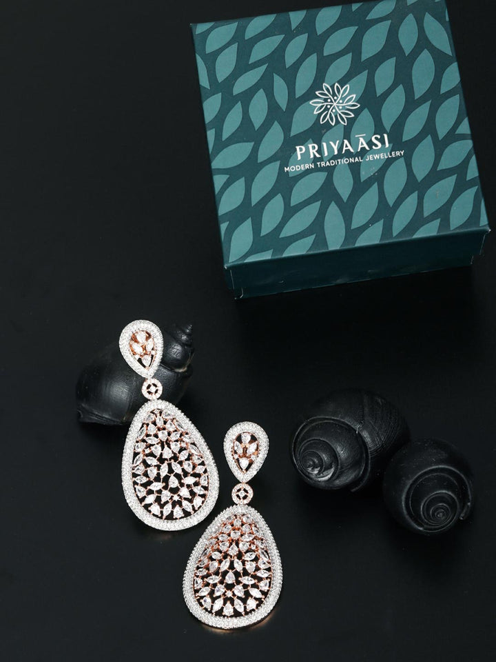 Dreamy Drops-American Diamond Rose Gold Plated Earring