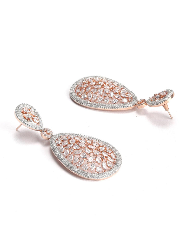 Dreamy Drops-American Diamond Rose Gold Plated Earring