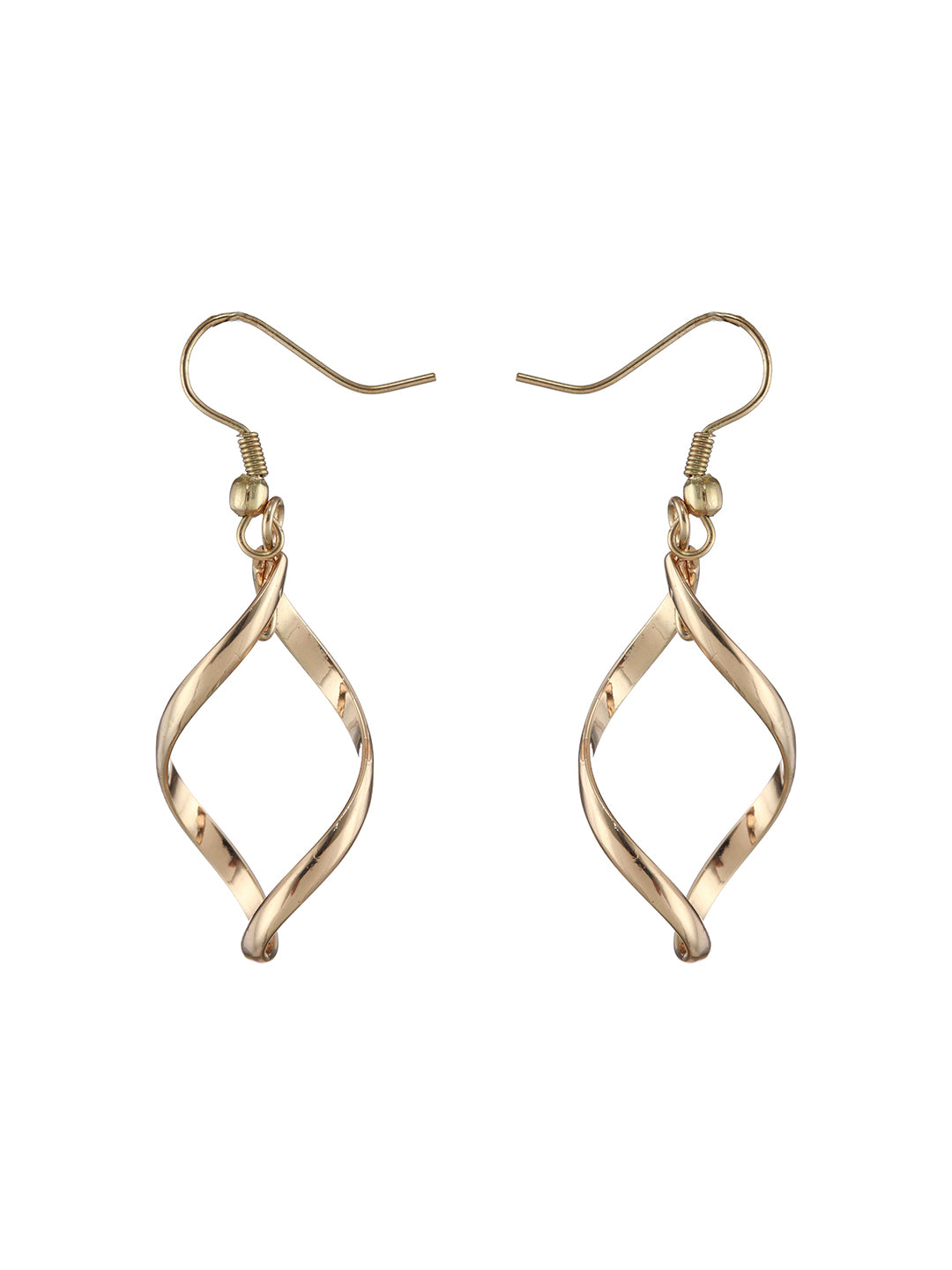 Stylish Twisted Shine Gold-Plated Drop Earrings