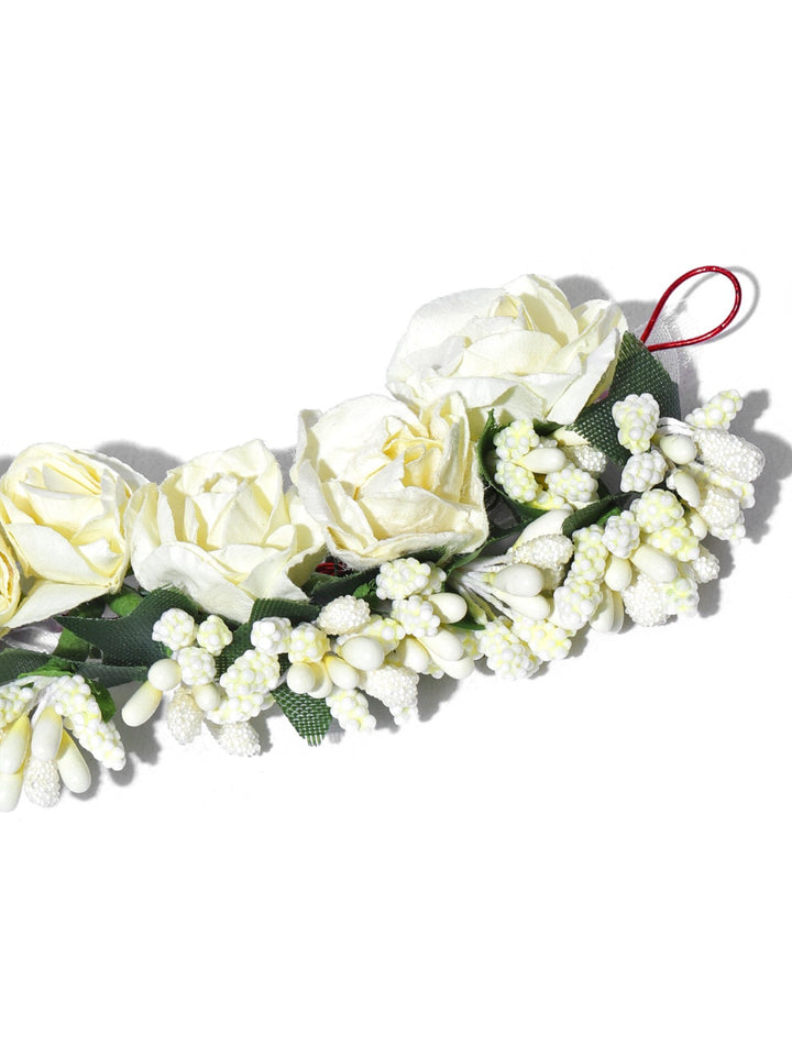 White Floral Gajra Hair Accessories for Women