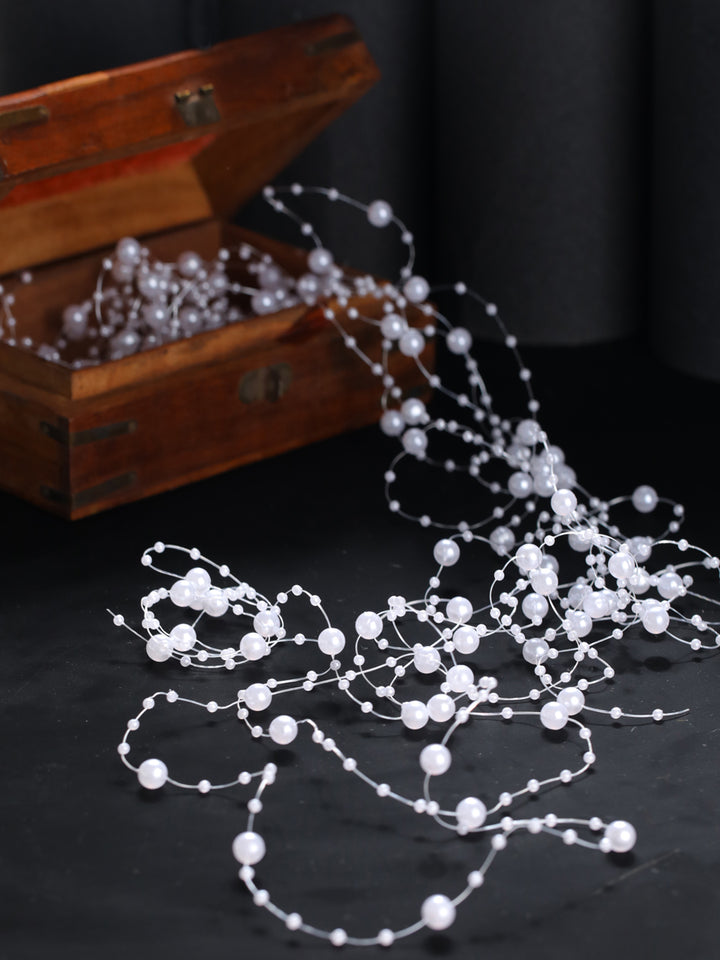 Priyaasi Pretty White Pearl Beads Bun Hair Accessory