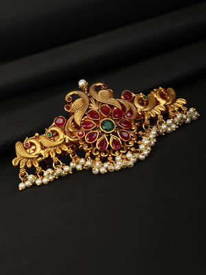 Rang Reet - Kemp Stone Beads Gold Plated Claw Clip Hair Accessory