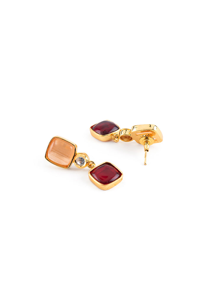 Priyaasi Geometric Multicolor Stone Studded Gold-Plated Jewellery Set
