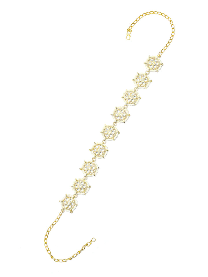 Priyaasi Kundan Gold Plated Floral Mathapatti