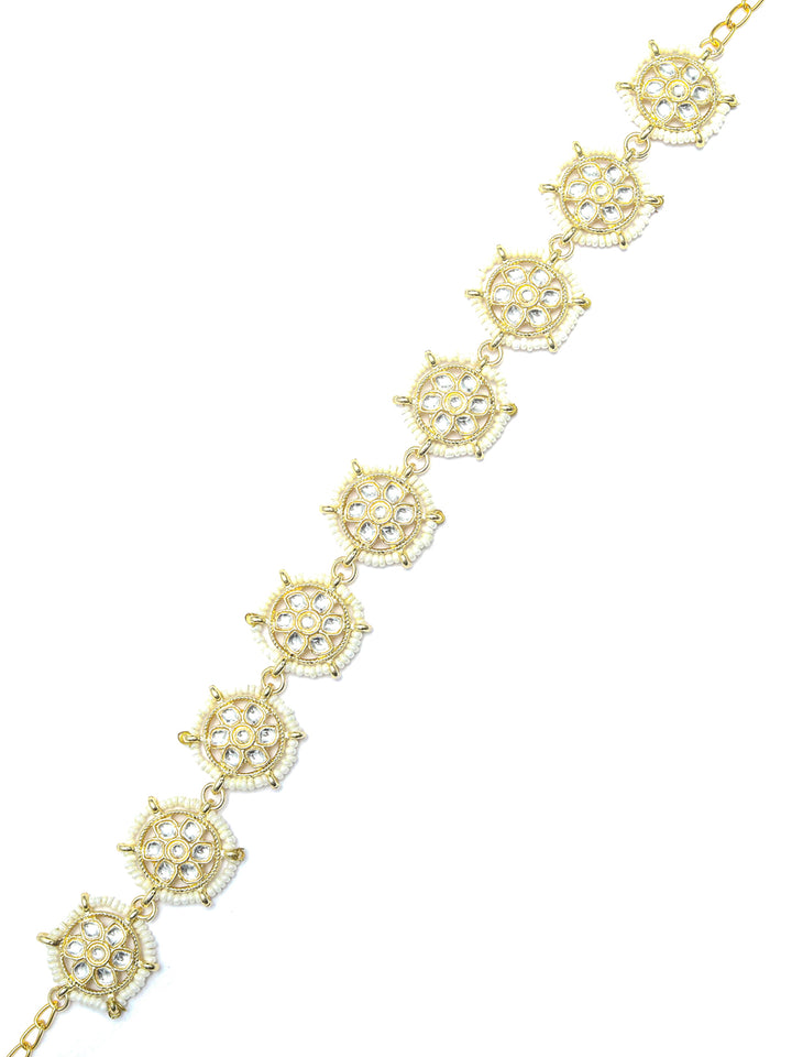 Priyaasi Kundan Gold Plated Floral Mathapatti