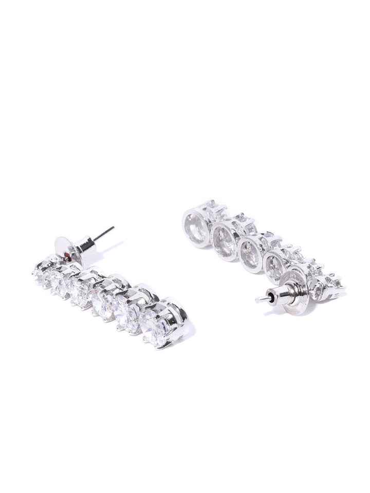 Moon Shine-American Diamond Silver Plated Jewellery Set