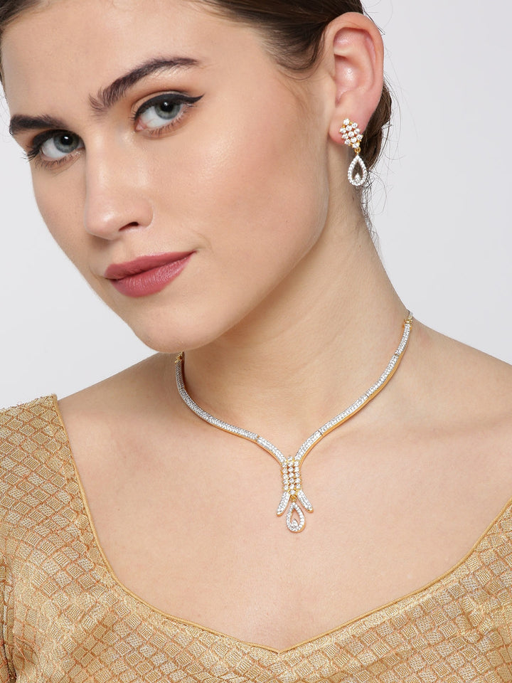 American Diamond Gold Plated Jewellery Set