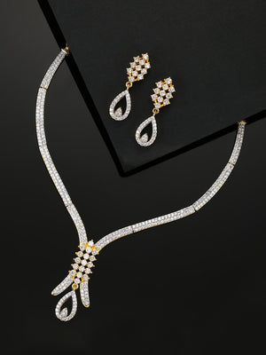 American Diamond Gold Plated Jewellery Set