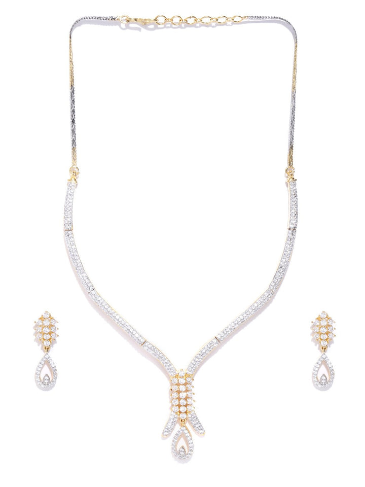 American Diamond Gold Plated Jewellery Set