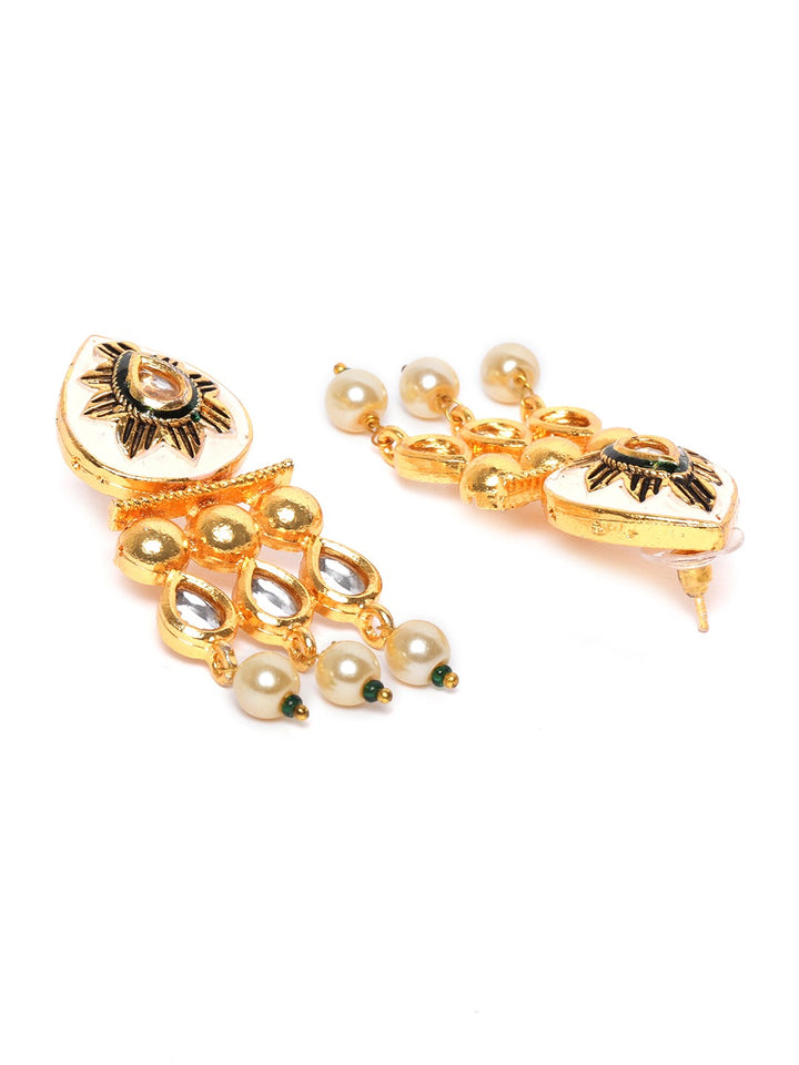 Peach Beads Pearls Kundan Gold Plated Choker