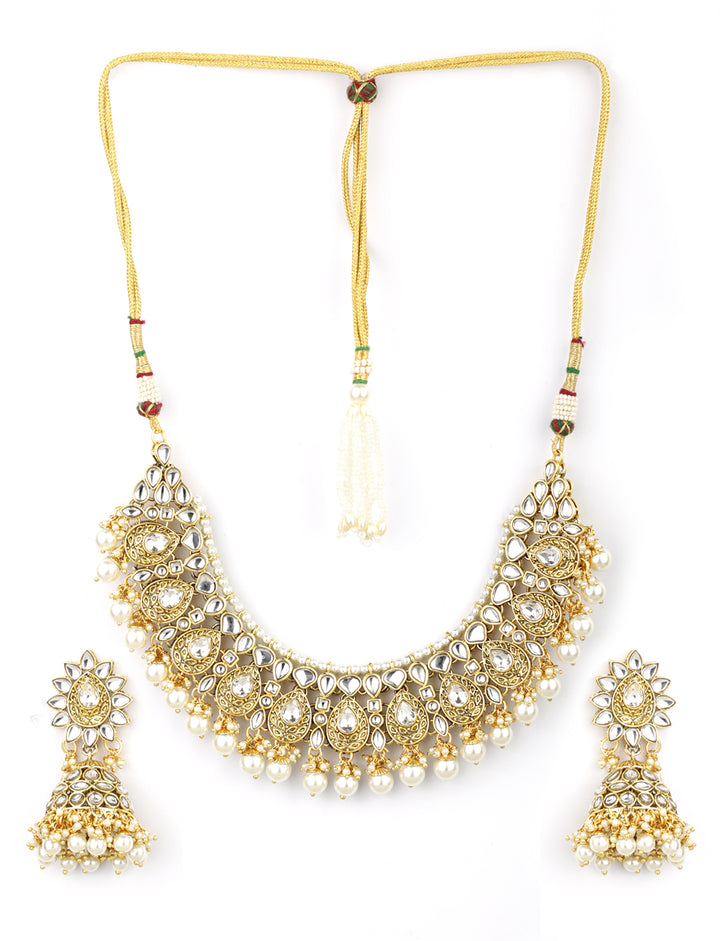 Kundan Pearls Beads Gold Plated Traditional Jewellery Set