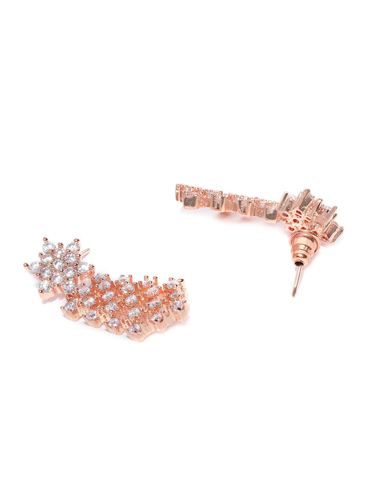 American Diamond Rose Gold Plated Ethnic Jewellery Set