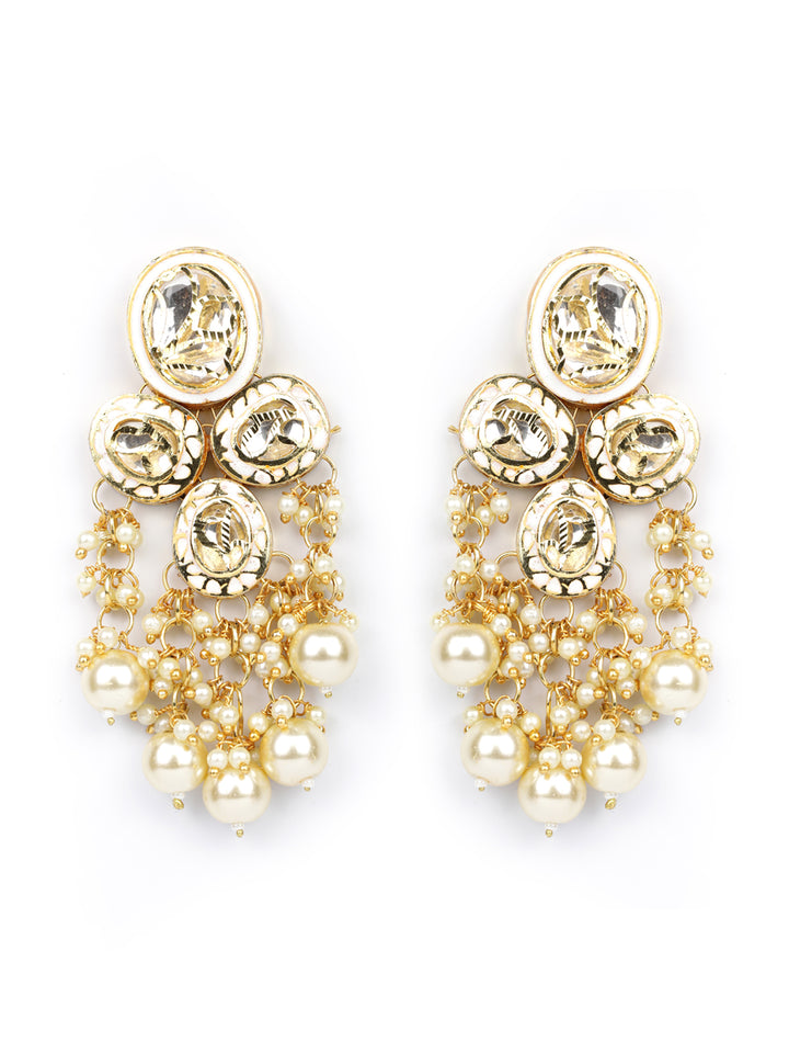Kundan Beads Pearls Gold Plated Traditional Jewellery Set