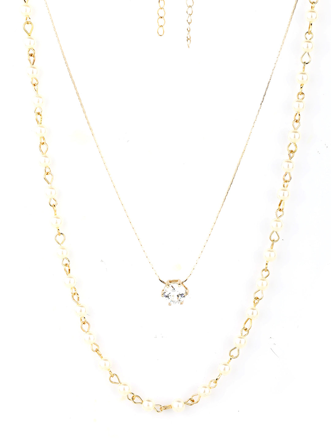 Gold Plated Stones & Beads Pendant Necklace