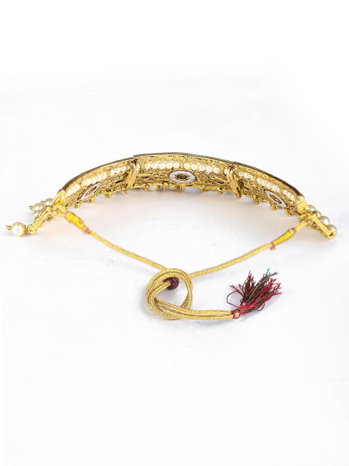White Kundan Gold Plated Choker Set with MaangTikka