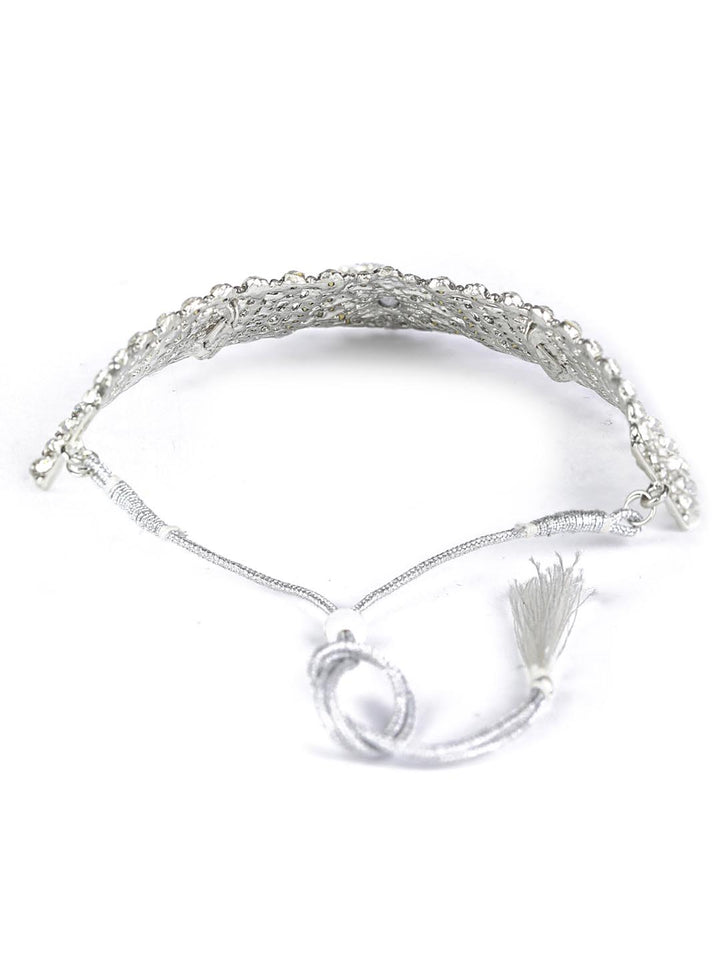 Floral Luster - Kundan Silver Plated Choker Set with MaangTikka