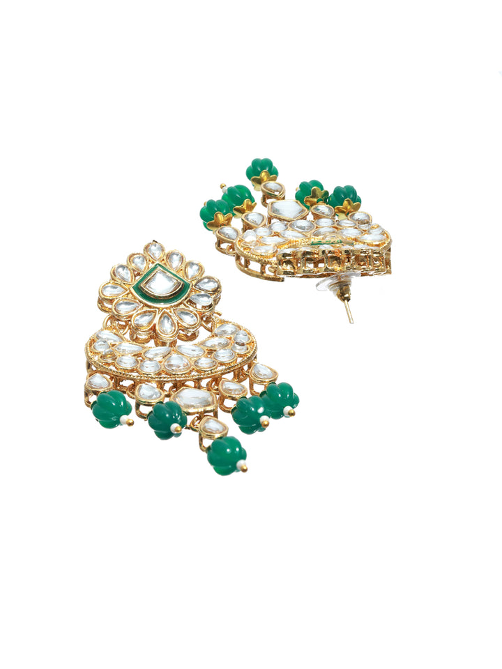 Priyaasi Kundan Green Stone Studded Gold Plated Choker Jewellery Set