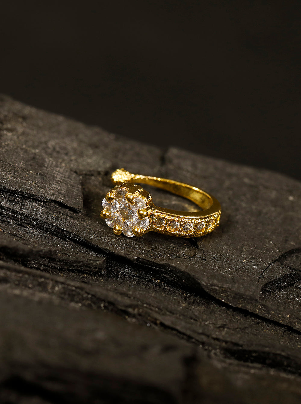 Women Gold-Plated White Stone-Studded Nose Ring – Priyaasi