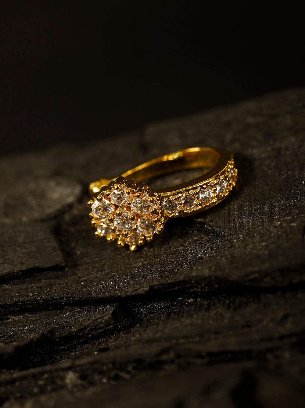 Gold Plated American Diamond Studded Nose Ring – Priyaasi