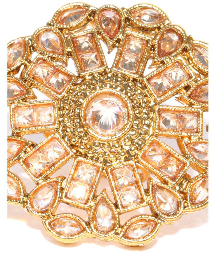 Gold Plated Kundan Statement Ring
