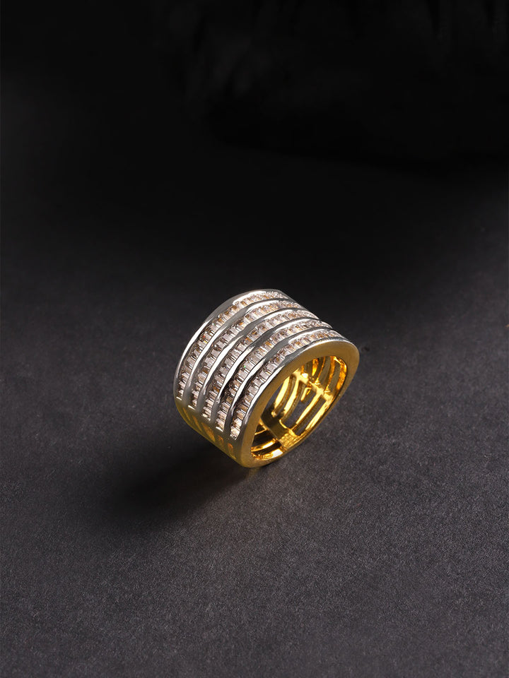 Gold-Plated American Diamond Studded Ring